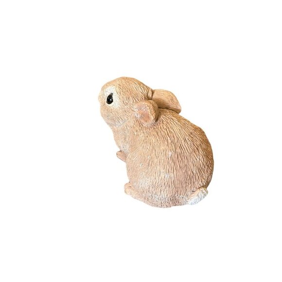 Vintage Brown Bunny Rabbit Decor Resin Farmhouse Figurine Sculptures - Picture 8 of 12